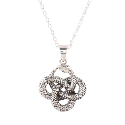 Sterling Silver Snake Necklace Crafted in India