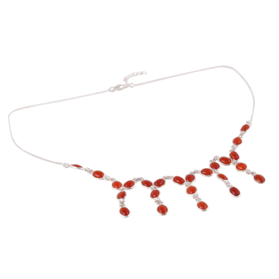 Carnelian Waterfall Necklace from India
