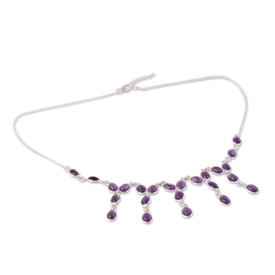 Purple Amethyst Waterfall Necklace from India