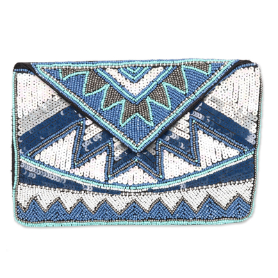 Geometric Beaded Evening Bag Crafted in India