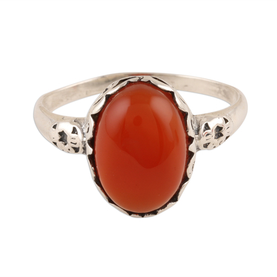 Oval Carnelian Cocktail Ring from India