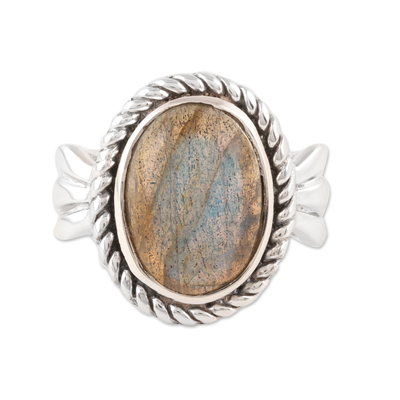 Oval Labradorite Cocktail Ring from India