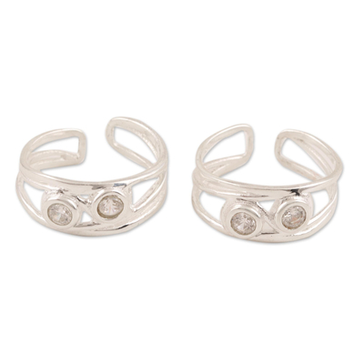 Sterling Silver and CZ Toe Rings Crafted in India