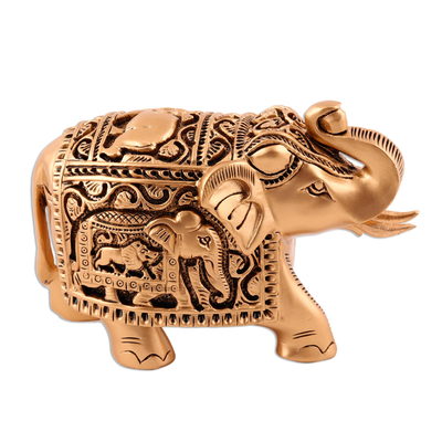 Golden Elephant Sculpture from India
