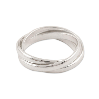 Sterling Silver Interlocked Band Ring Crafted in India