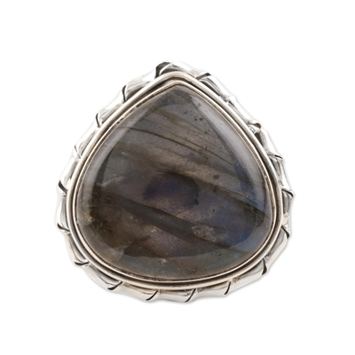 Artisan Crafted Labradorite and Sterling Silver Ring