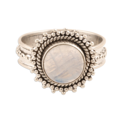 Sterling Silver and Rainbow Moonstone Cocktail Ring