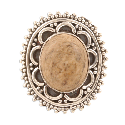 Earthy Jasper Cocktail Ring from India