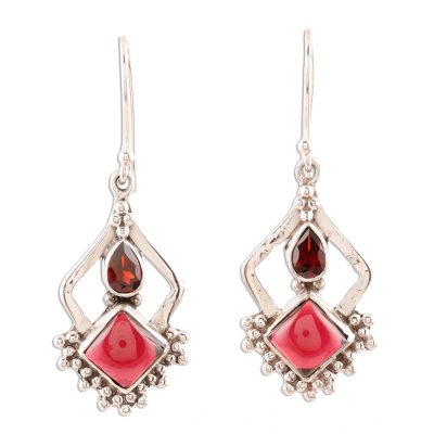 Sterling Silver and Garnet Earrings