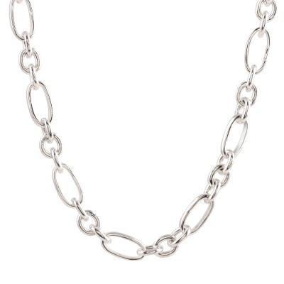 Contemporary Sterling Silver Link Necklace