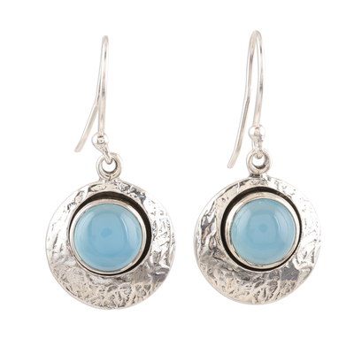 Artisan Crafted Blue Chalcedony Dangle Earrings