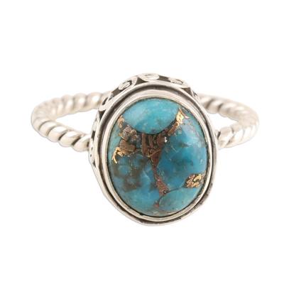 Sterling Silver and Composite Turquoise Ring