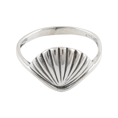 Shell Motif Sterling Silver Ring from India