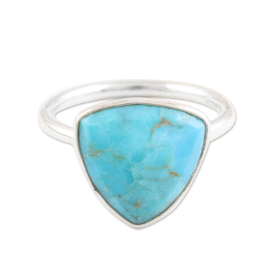 Sterling Silver and Reconstituted Turquoise Cocktail Ring