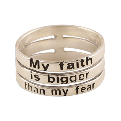 Sterling Silver Faith Band Ring