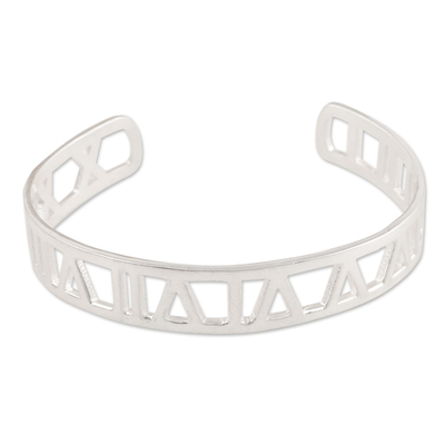 Sterling Silver Roman Numeral Cuff Bracelet