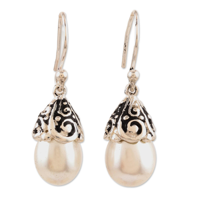 Artisan Crafted Cultured Freshwater Pearl Dangle Earrings