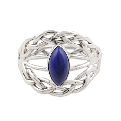 Hand Crafted Lapis Lazuli and Sterling Silver Cocktail Ring