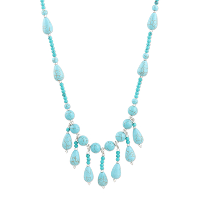 Calcite Gemstone Beaded Waterfall Necklace from India