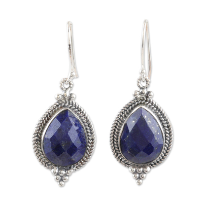 Lapis Lazuli and Sterling Silver Dangle Earrings