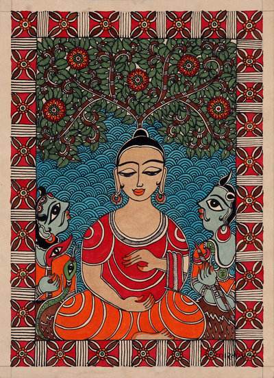 Madhubani Folk Painting on Handmade Paper