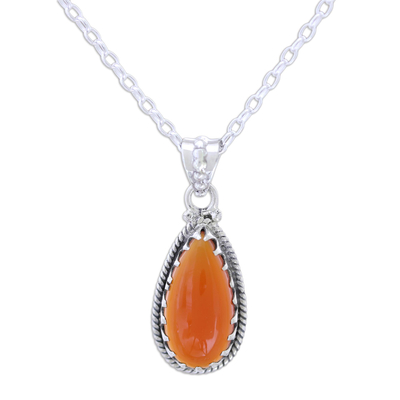 Sterling Silver and Citrine Pendant Necklace