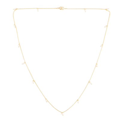 Gold-Plated Sterling Silver Cultured Pearl Necklace
