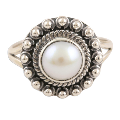 Cultured Pearl and Sterling Silver Cocktail Ring