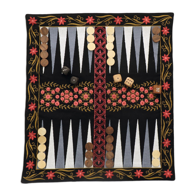 Canvas Travel Backgammon Set