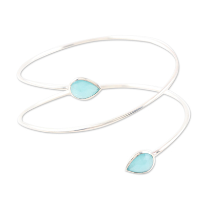Chalcedony and Sterling Silver Cuff Bracelet