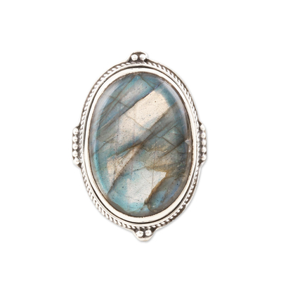 Sterling Silver and Labradorite Cocktail Ring
