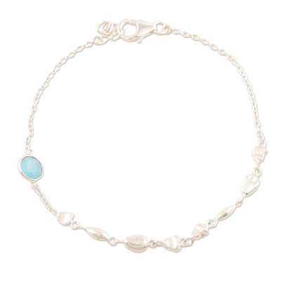 Sterling Silver and Chalcedony Pendant Bracelet