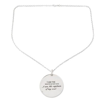 Inspirational Sterling Silver Pendant Necklace