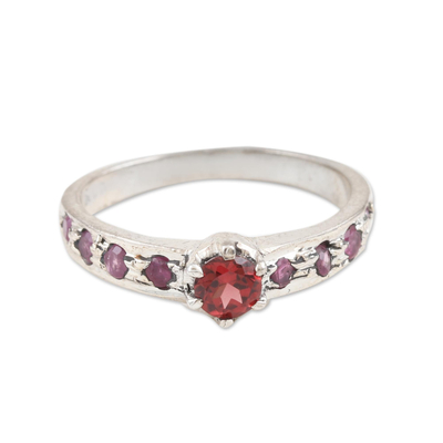 Garnet and Ruby Solitaire Ring