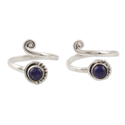 Sterling Silver and Lapis Lazuli Toe Rings (Pair)