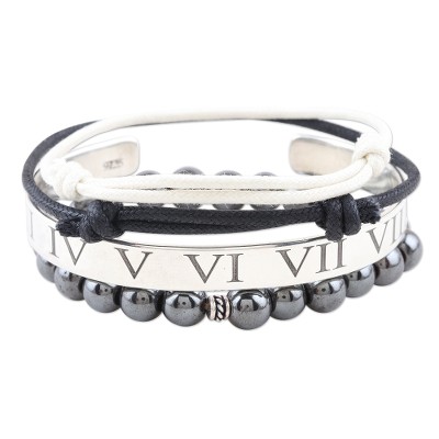 Assorted Hematite and Sterling Silver Bracelets (Set of 4)