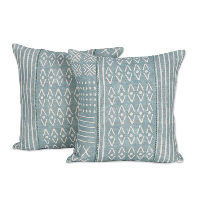 Cotton Cushion Covers with Geometric Patterns (Pair)
