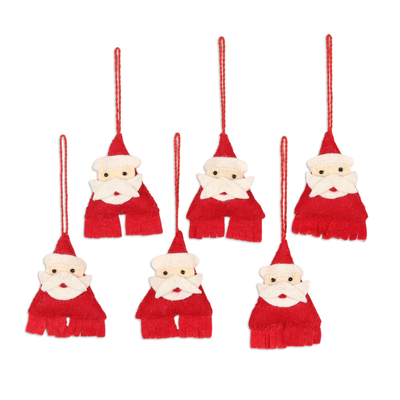 Artisan Crafted Santa Ornaments (Set of 6)