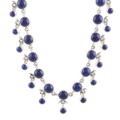 Lapis Lazuli and Sterling Silver Link Necklace