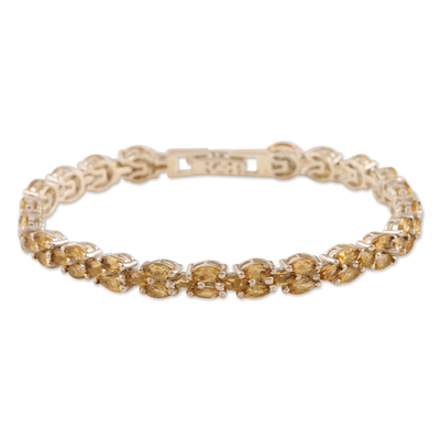 Citrine and Sterling Silver Tennis Bracelet from India