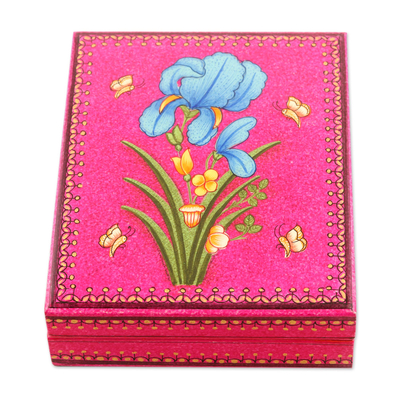 Decorative Papier Mache Box with Floral Motif