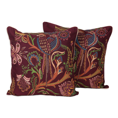 Cotton Cushion Covers with Floral Motif (Set of 2)