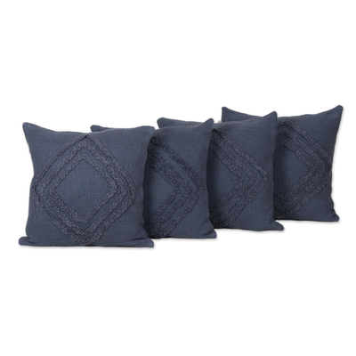 Cadet Blue Cotton Cushion Covers (Set of 4)