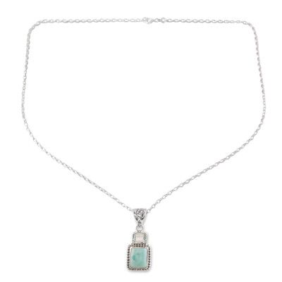 Larimar and Blue Topaz Pendant Necklace