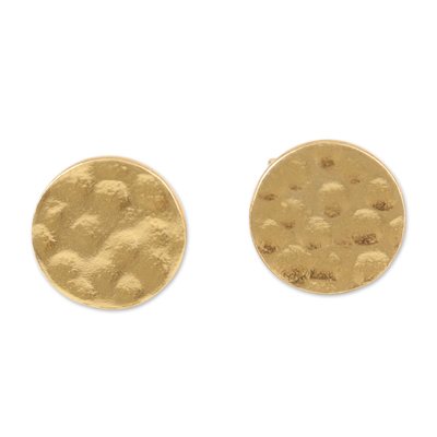 Hammered Gold Plated Stud Earrings
