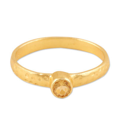 Citrine Ring in 22k Gold Plated Sterling