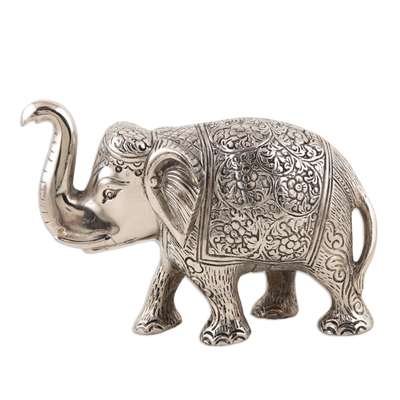 Hand Crafted Aluminum Elephant Statuette