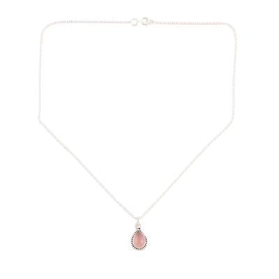 Indian Rose Quartz Earring and Necklace Set