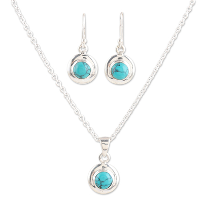 Sterling Silver Earrings and Pendant Necklace Set