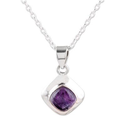 Handcrafted Amethyst and Sterling Silver Pendant Necklace